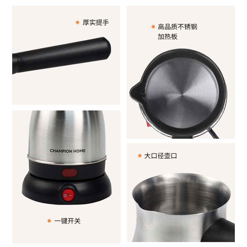Factory direct sales of 0.8L split stainless steel electric coffee pot from Turkey, Middle East, customized with anti-dry-burning and anti-overflow functions Application Scenario