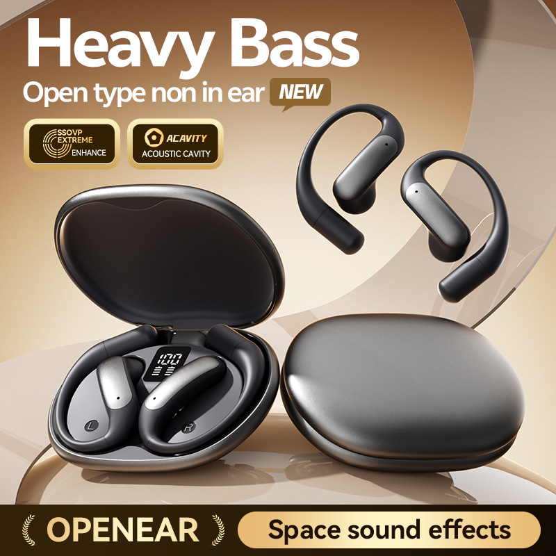 New product M129 Private mold OWS digital display non-in-ear Bluetooth headphones noise-cancelling wireless ear-hook smart headphones factory