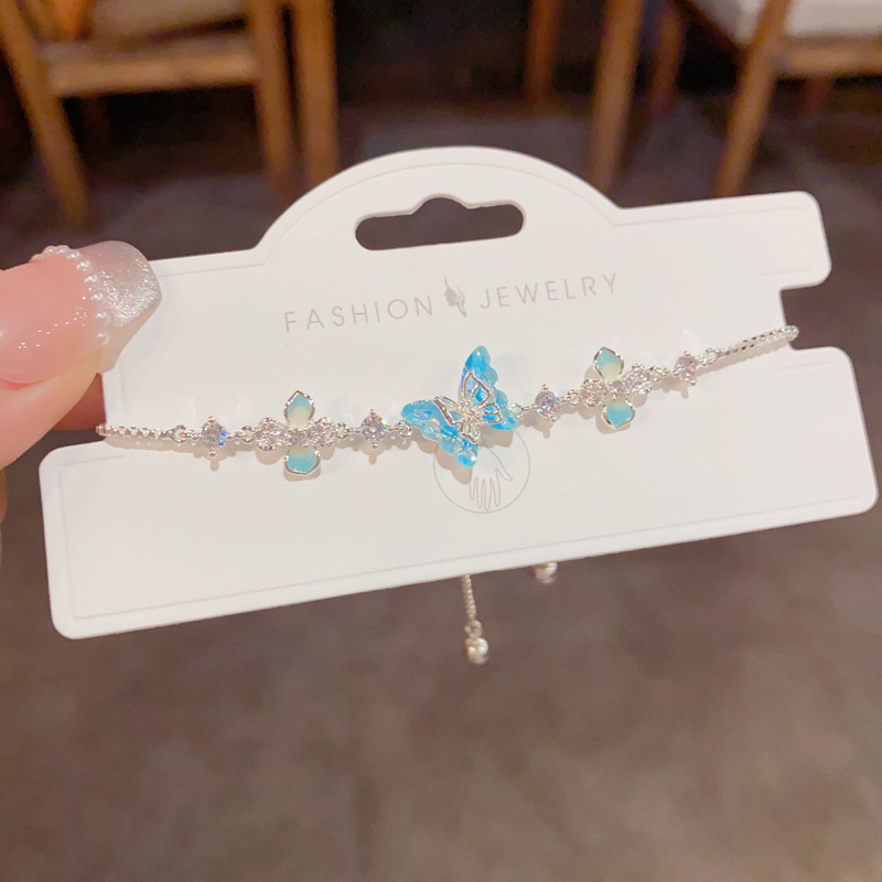 Verano nuevo temperamento moda pequeño fresco colorido mariposa circonita pulsera pulsera estilo personalidad única alta calidad decoración de la mano Specification image