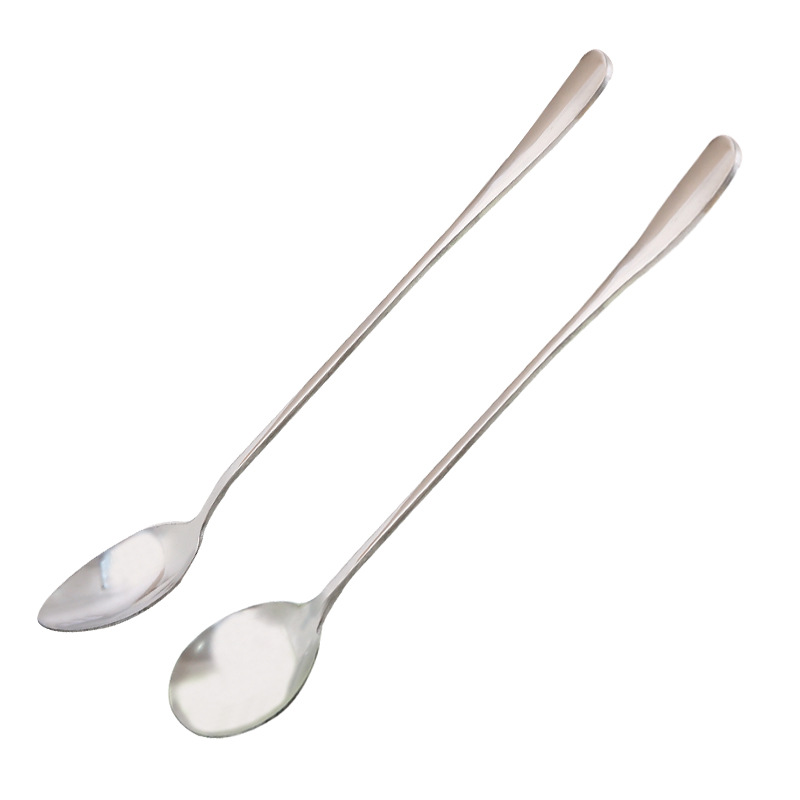 Creative stainless steel long-handled spoon, household restaurant mixing spoon, coffee spoon, Korean dessert and milk tea small spoon Item Picture
