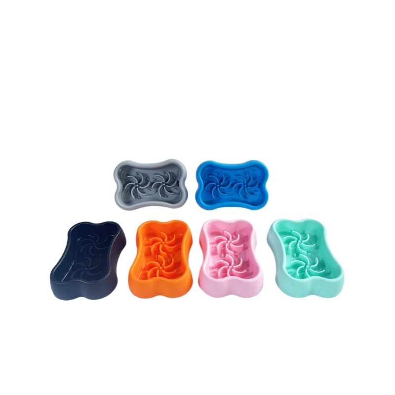 Amazon bone-style pet drinking and slow food silicone basin, wholesale pet supplies, dog anti-choking slow food plate Item Picture