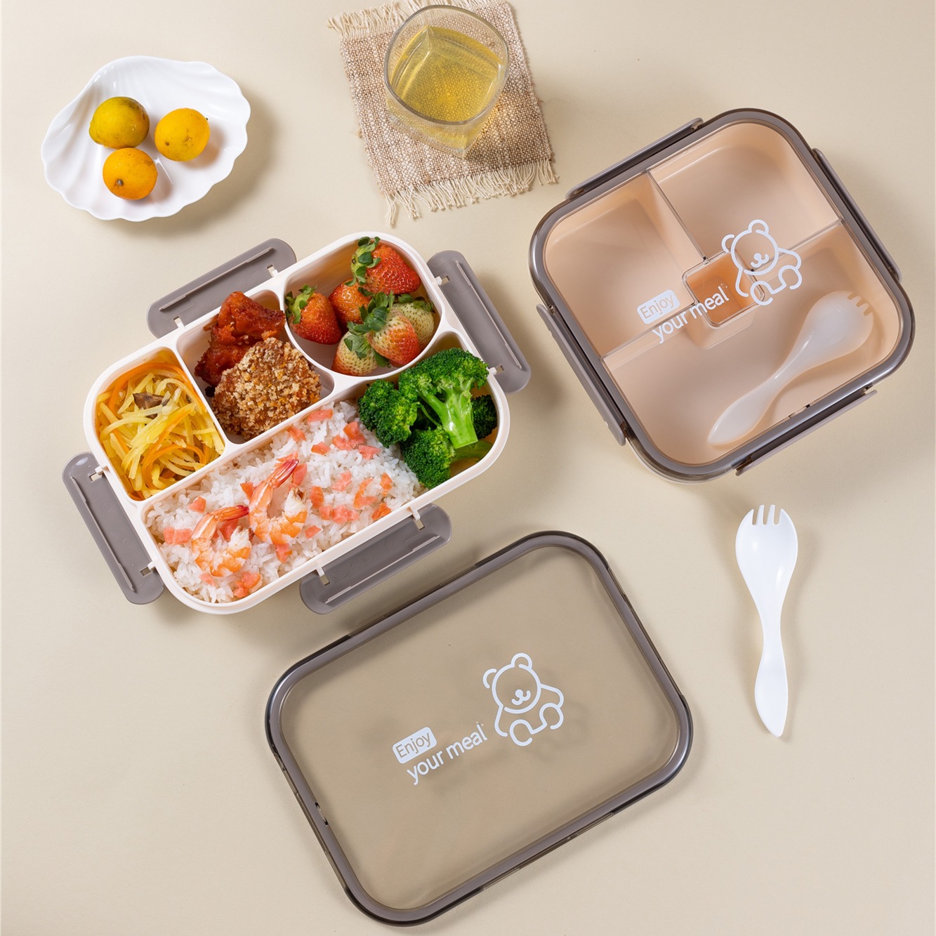 定制万福上班族食品水果便当盒方形外带饭盒微波炉加热冰箱长方形产品图