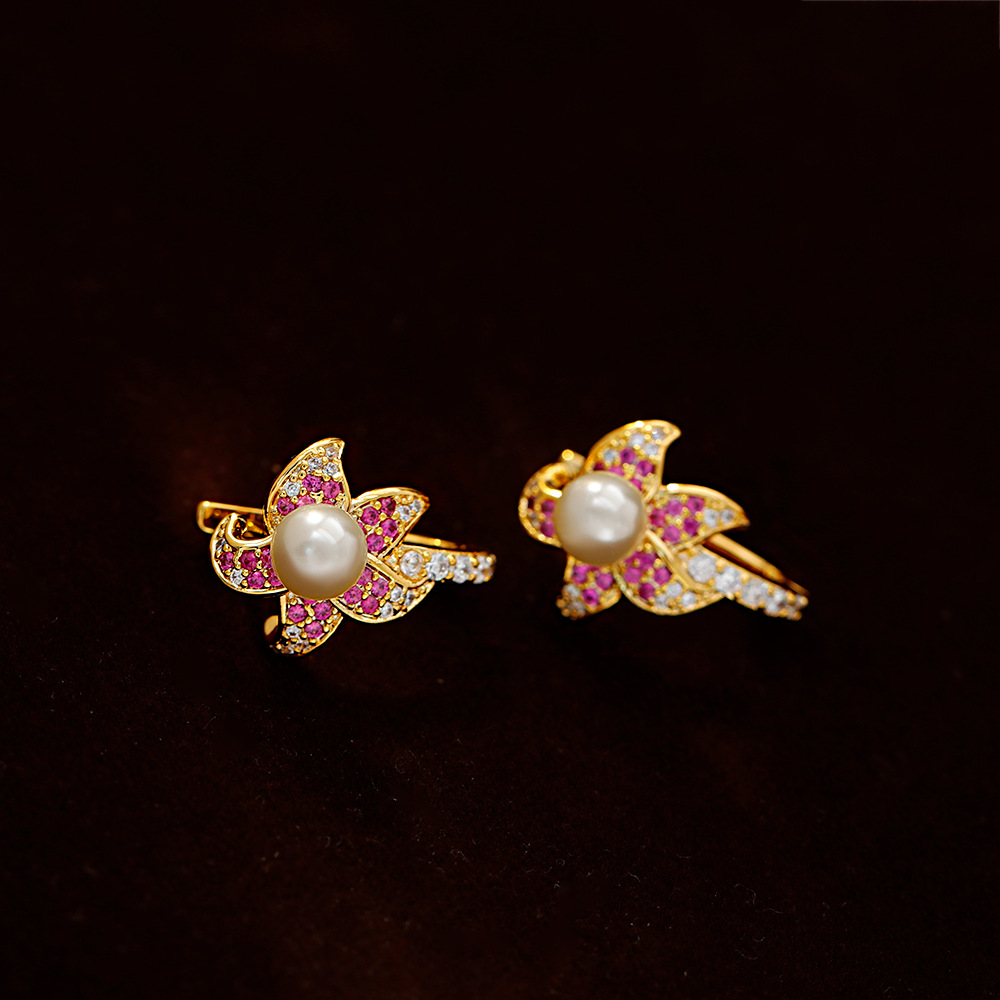 Hyacinth luz extravagancia superflash color brillo zirconia flores hebillas de oído moda mujer tendencia desplazamientos elegancia premium sentido pendientes tik yin boom details Picture