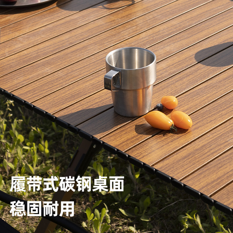 Wholesale of outdoor camping folding table, aluminum alloy egg roll table, portable camping folding table and chair set, barbecue picnic table Application Scenario