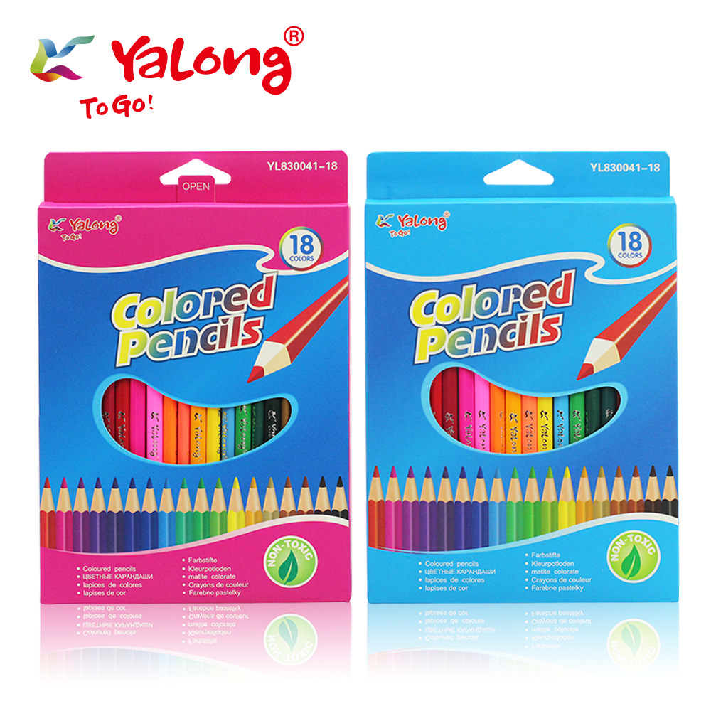 Yalong's best-selling colored Pencil Set 12/18/24 color Triangular Natural Soft Poplar colored pencils Application Scenario