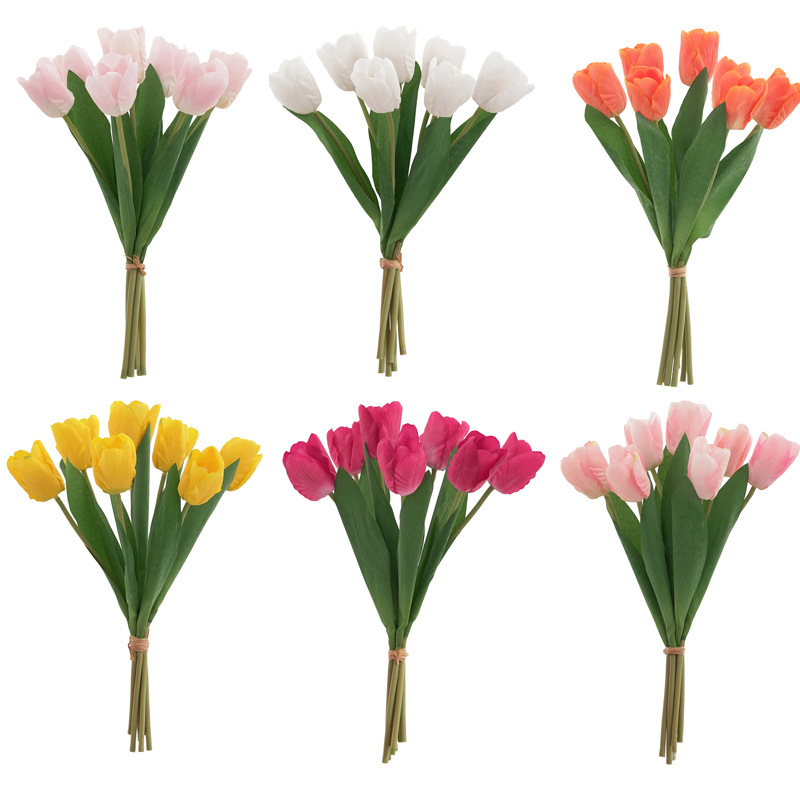 新品7头郁金香手札手感装饰仿真花绢花家居婚庆摄影装饰插花假花