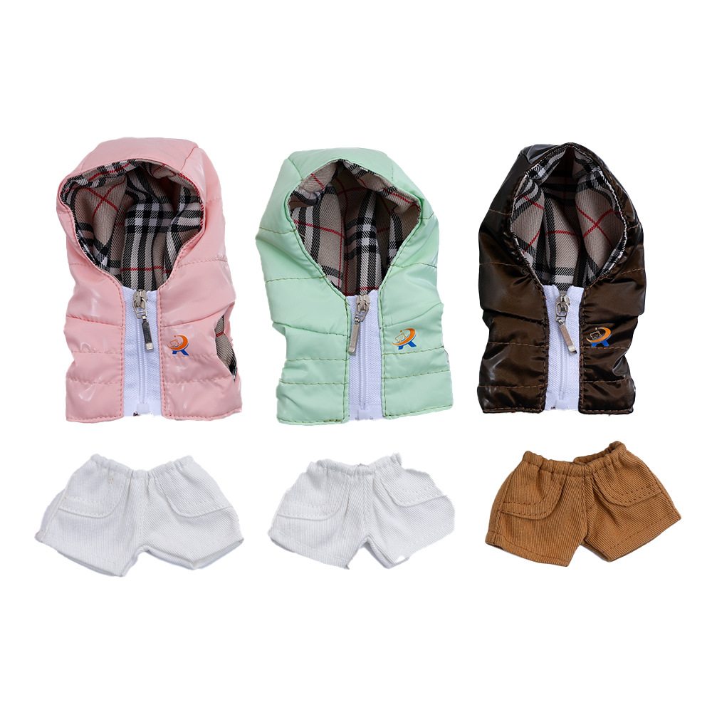 The new style of baby clothes, down jackets, fabric hooded cotton-padded jackets, small clothes, vinyl dolls, blind boxes, and baby clothes are paired with plush dolls for winter and New Year's warmth Item Picture