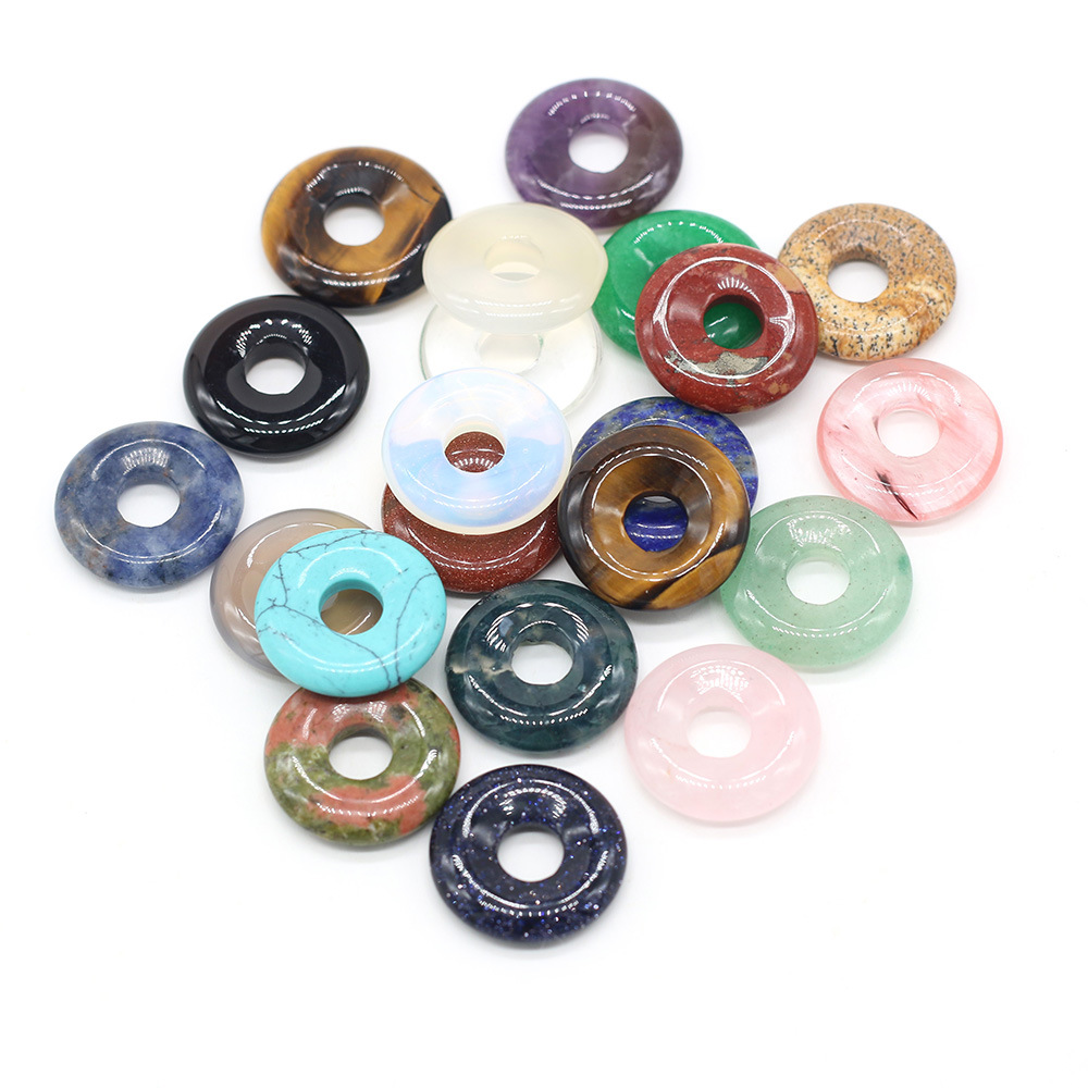 Exquisite natural stone semi-precious stone beads, large-hole beads, DIY jewelry accessories, handcrafted necklaces, wholesale details Picture