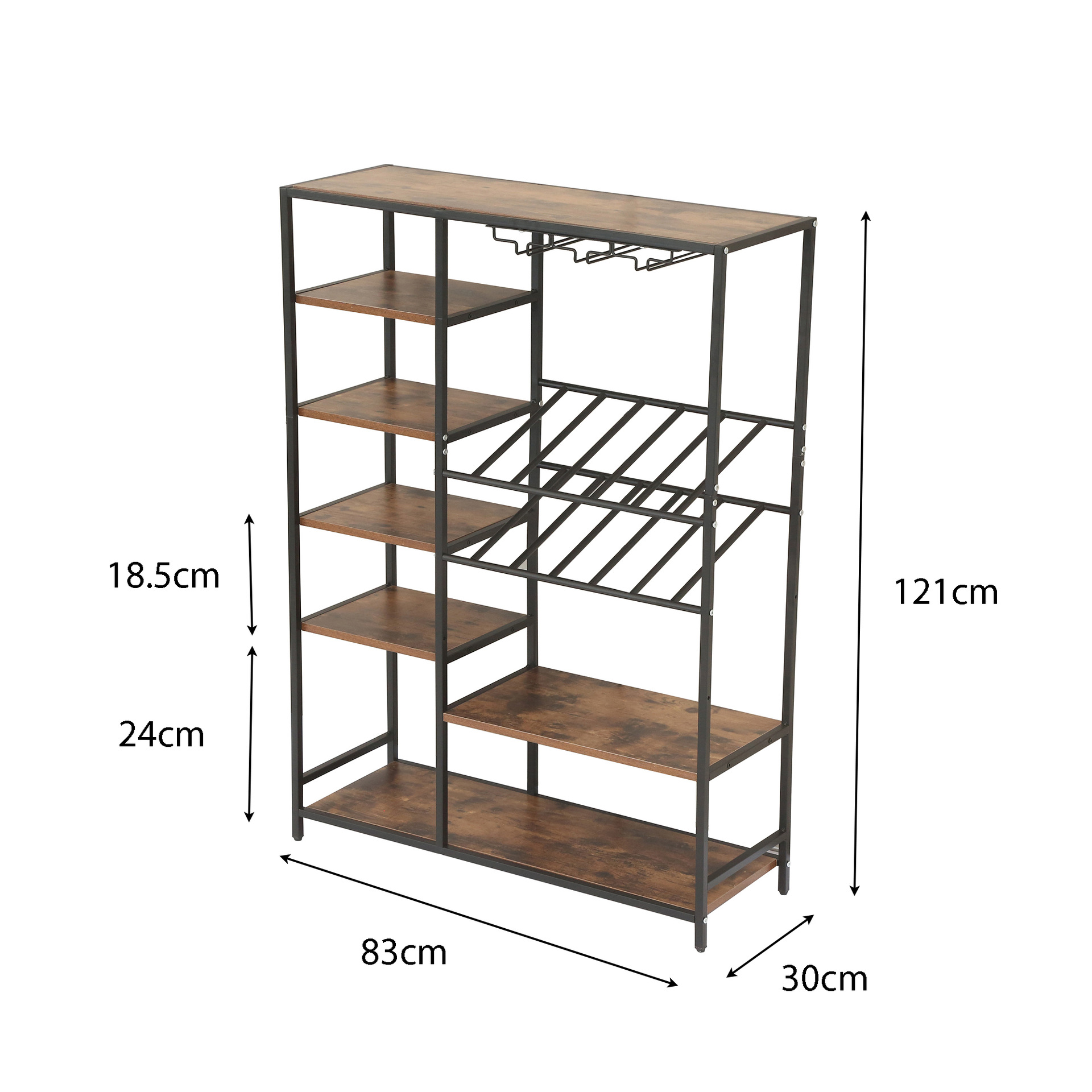 Floor-standing solid wood shelves, multi-layer storage racks, wine racks, open bookcases, bookshelves, living room display racks Item Picture
