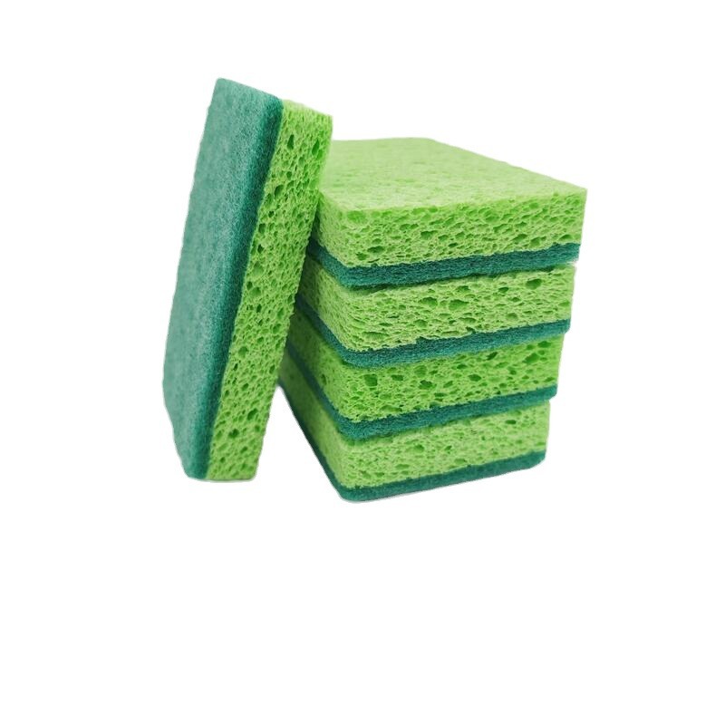 木浆棉抹布洗锅油污清洁棉刷碗刷锅清洁百洁布洗碗家用海绵擦厨房                              白底实物图