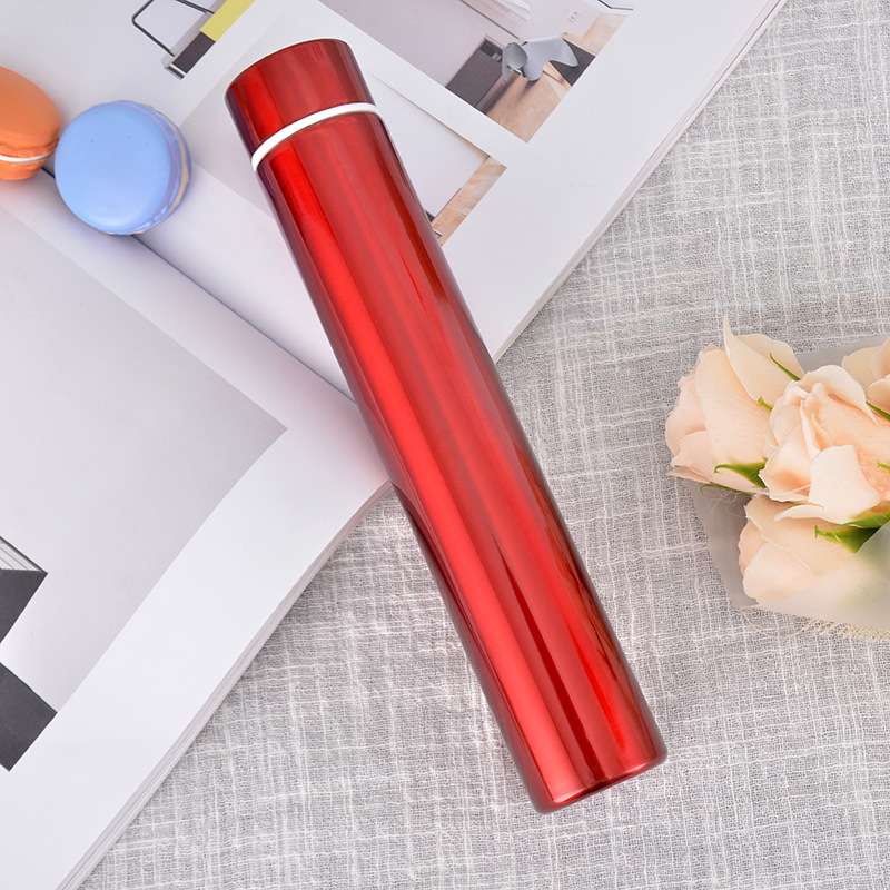 Fashionable and creative metal portable anti-wolf cup, stainless steel vacuum insulated cup, slender and creative, customizable LOGO lollipop cup Item Picture