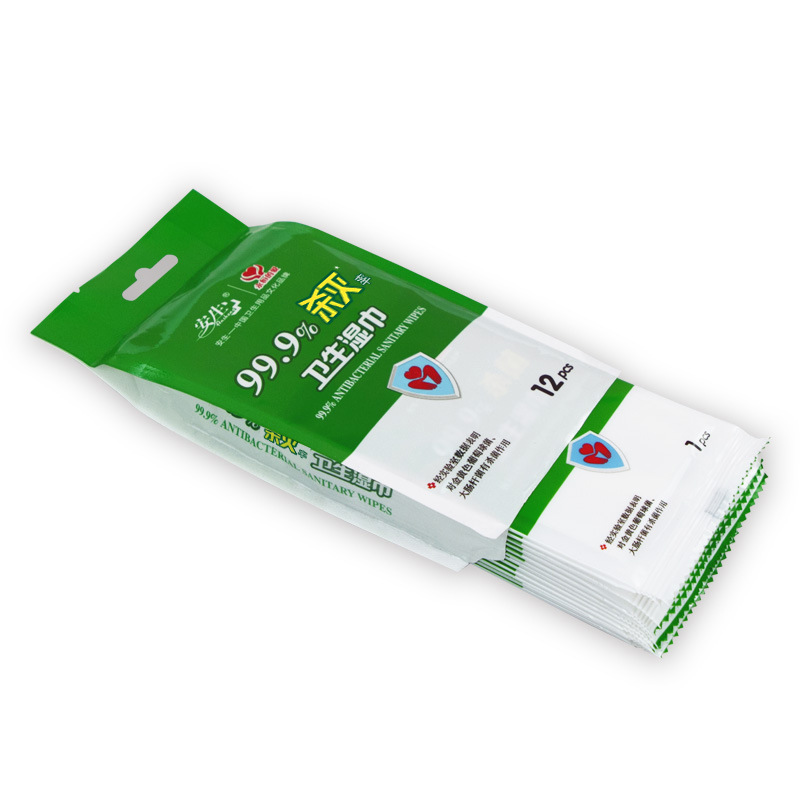 Factory stock: Ansheng independently packaged 12 pieces of sterilizing wet wipes and alcohol-disinfecting wet wipes. Factory wholesale and direct sales Item Picture