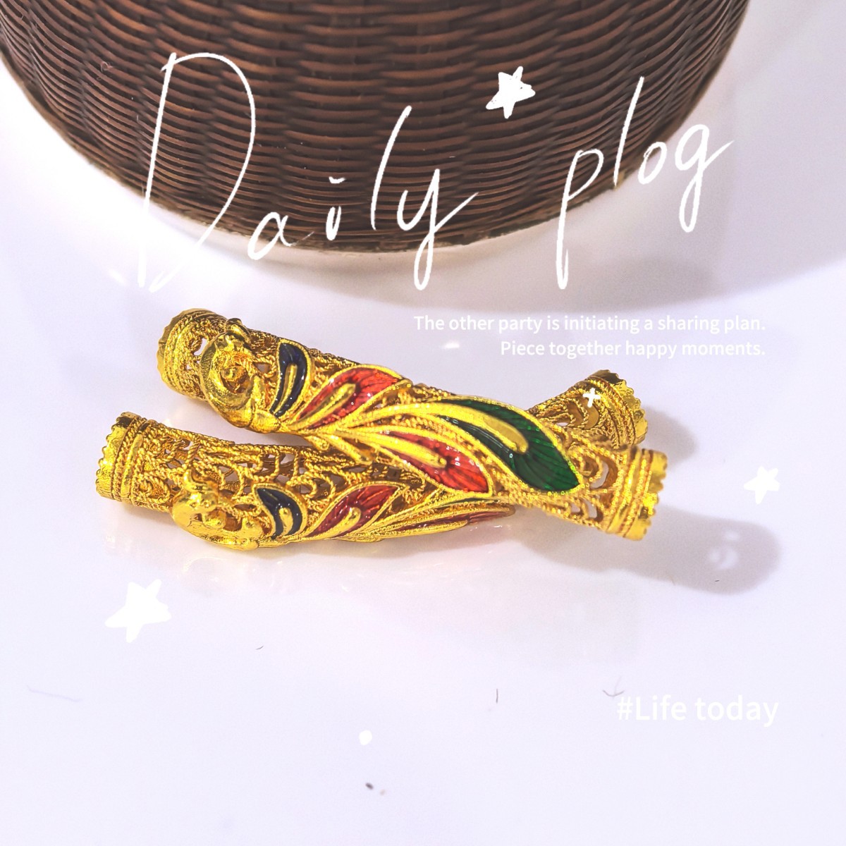 High-preservation color sand gold phoenix Flying elbow pipe fittings Auspicious and prosperous Phoenix hollowed-out enamel color jewelry retro wholesale Application Scenario