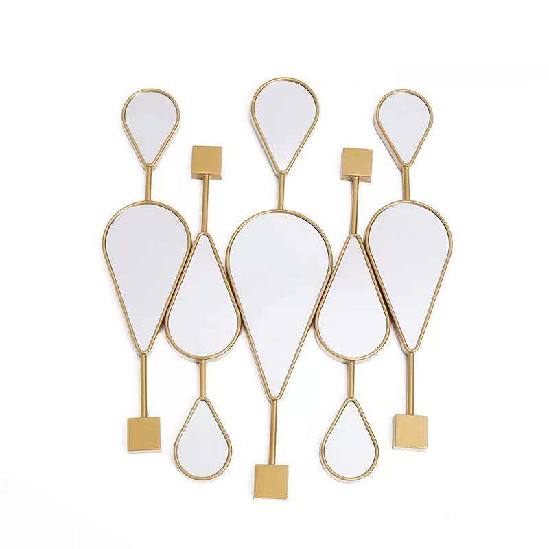 5 creative water-drop mirrors for modern entrance decoration, living room hanging mirrors, dining room wall background hanging decorations, Amazon details Picture