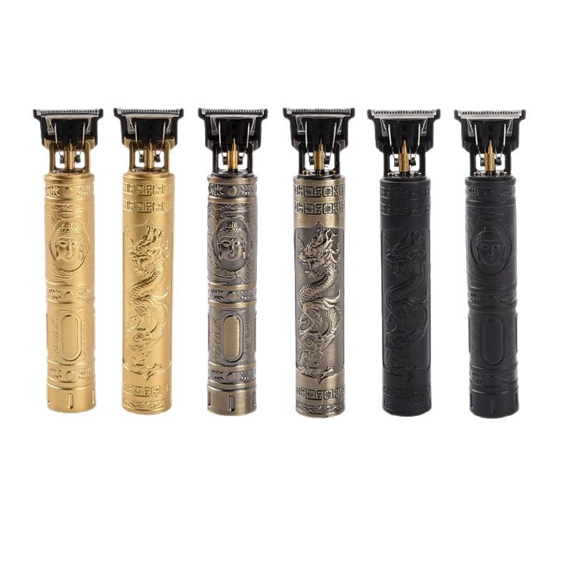 T9 electric clipper, gradient oil hair clipper, hair care salon clipper, Buddha Head Dragon and Phoenix ABS integrated machine, silver blade head Item Picture