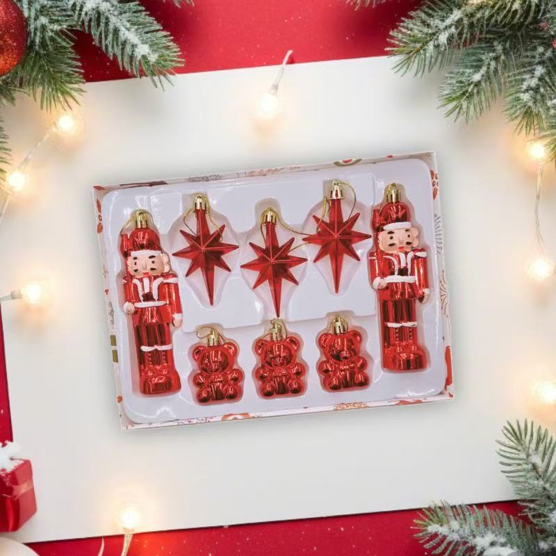 A large box of new cross-border Christmas decorations featuring Walnut soldiers and various irregular-shaped Christmas tree pendants details Picture