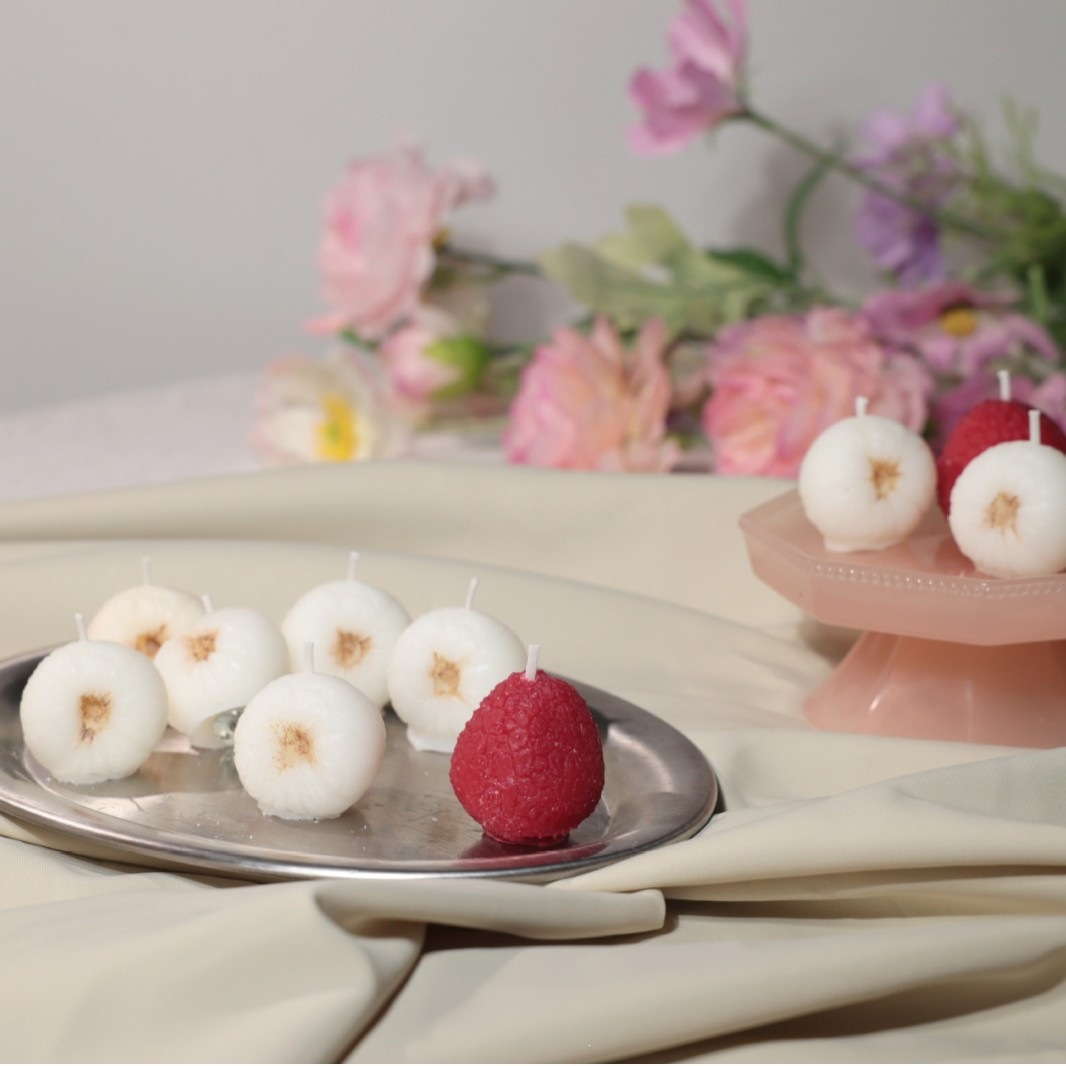 Scented candles, simulated lychee candles, soybean wax, smokeless props, pose photos, bedroom scented souvenirs wholesale Specification image