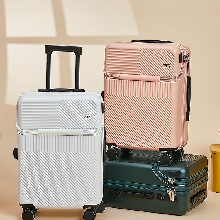 Women's multi-functional suitcase: 20-inch handle carry-on suitcase, 24-inch large-capacity front-opening travel suitcase, combination suitcase