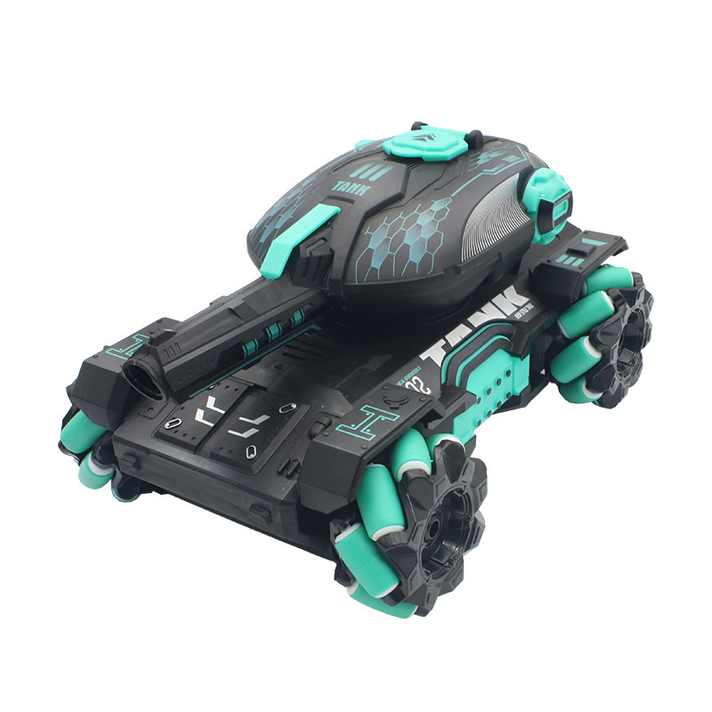 儿童遥控汽车可发射开炮水弹手势感应坦克四驱越野机甲男孩玩具车白底实物图