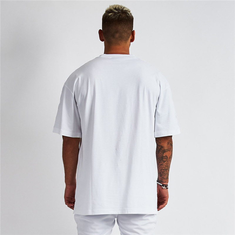 Summer blockbuster: All-cotton oversized men 's T-shirt: all-cotton loose plus-size solid color short-sleeved trendy men' s T-shirt Application Scenario