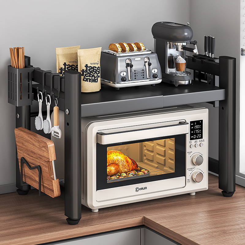 New kitchen microwave oven rack, multi-functional storage rack, multi-layer household oven countertop, rice cooker storage rack details Picture