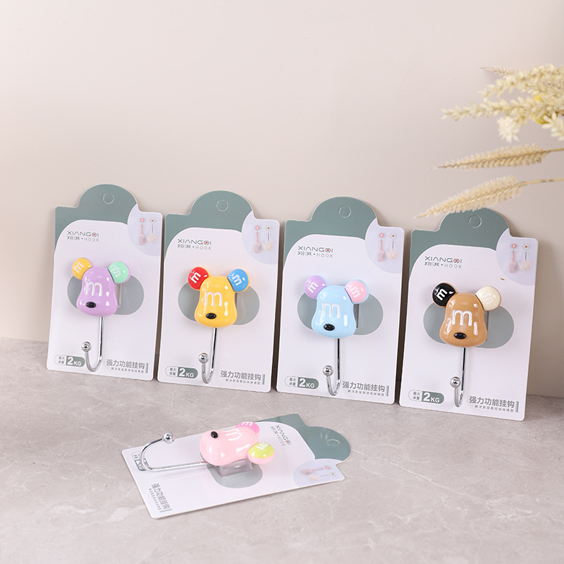 Creative fruit resin, cartoon, cute, strong adhesive, key, wall hanging, wall hanging, clothes hanger hook, traceless towel adhesive hook details Picture