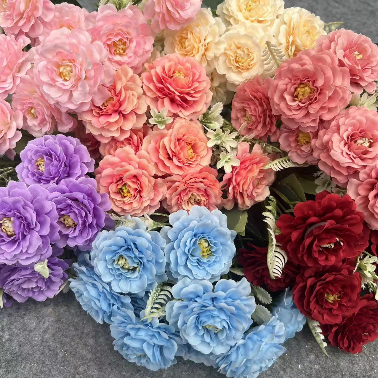 假花/仿真花DIY发饰配件/5朵塑膠花/仿真花/塑膠花细节图