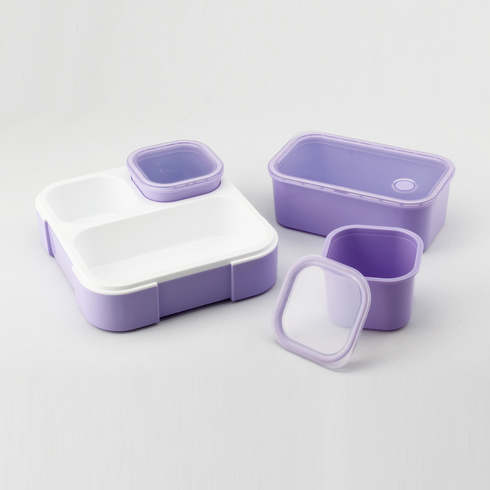 Wholesale of microwave-safe plastic student Japanese-style multi-compartment sealed food-grade square lunch boxes with LIDS Application Scenario