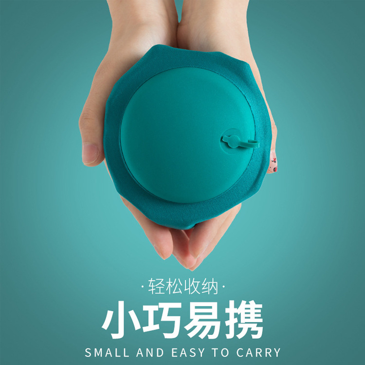 按压充气u型枕护颈枕旅行神器脖子折叠便携植绒吹气旅游枕头u形枕详情图2