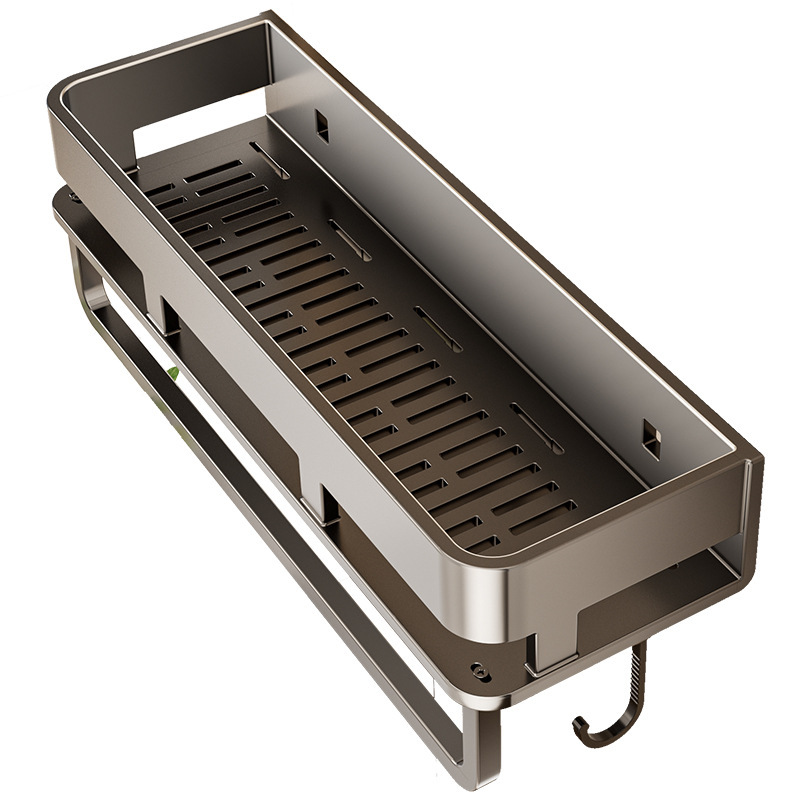 Gun gray bathroom, bathroom storage rack, wall-mounted toilet, washbasin, and high-end wall storage rack Item Picture