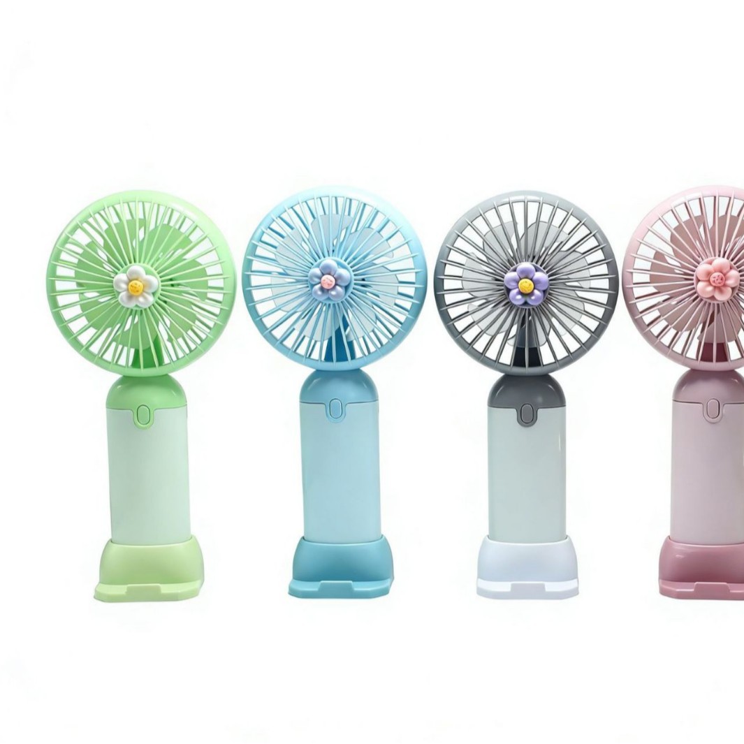 HX07-2 Cartoon handheld fan, digital display, portable, small, mini, silent office desk details Picture