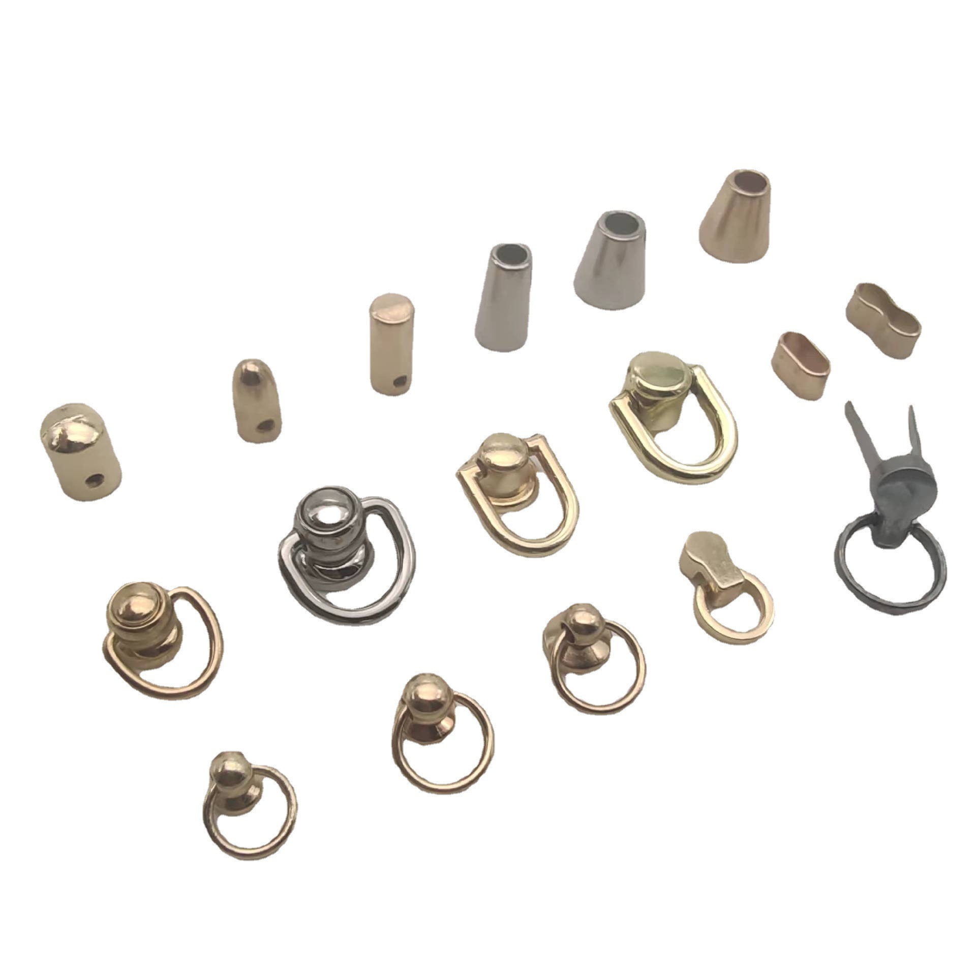 Zinc alloy band ring and Shangtou diy phone case, luggage hardware electroplated hanging ring, screw band ring, pacifier nail buckle Item Picture