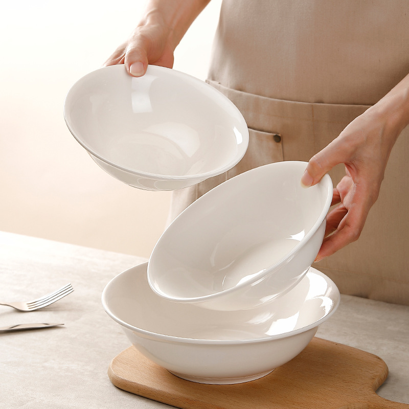 批发陶瓷碗家用餐具饭店用白色米饭碗白瓷小碗汤碗纯白色斗碗饭碗