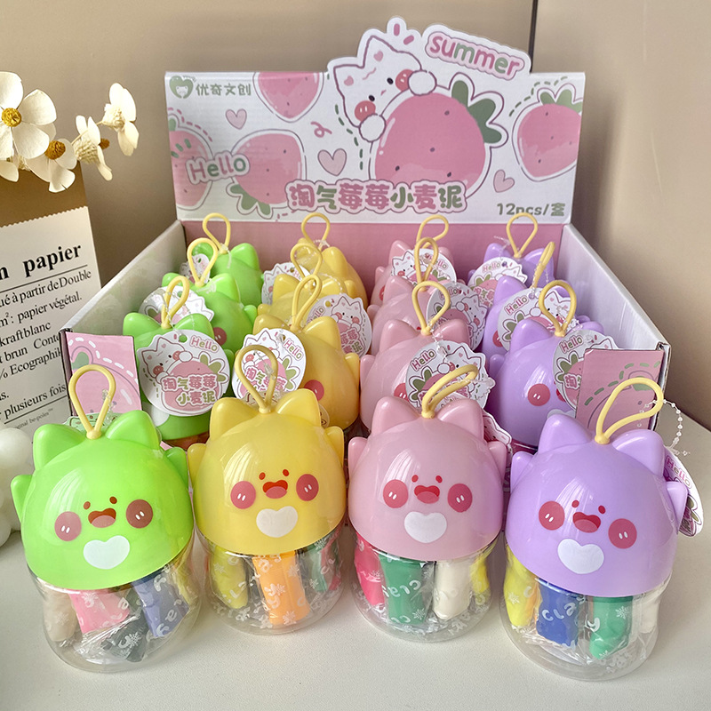 Cute cartoon-shaped plasticine set alloy motorcycle model 1:32 scale toy police car blind box car details Picture