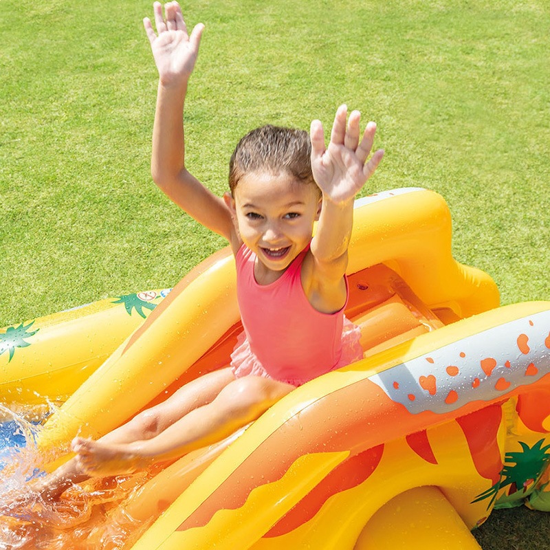 INTEX57444 Dinosaur Volcano Slide Park Pool Children Inflatable Swimming Pool Bath Pool Water Play Thickened Sandpit details Picture