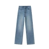 Straight-leg jeans for women in the spring and autumn of 2025, high-waisted light blue narrow style, slimming wide-leg pants, height-enhancing pants Item Picture