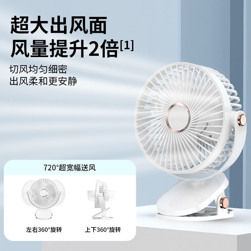 2026 New USB desk clip fan for home and office desktop charging mini clip fan charging type Application Scenario