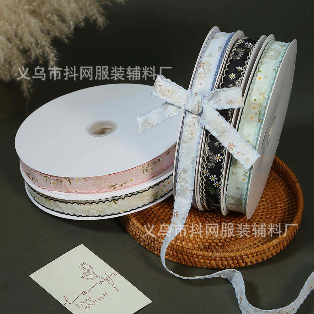 2.6CM-4CM colorful small floral embroidered jacquard webbing diy double-ear hair accessory tablecloth decoration accessory
