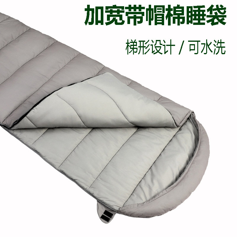 Factory wholesale envelope, cap sleeping bags, washable, machine-washable, splicable, portable cross-border outdoor trapezoidal sleeping bags Item Picture