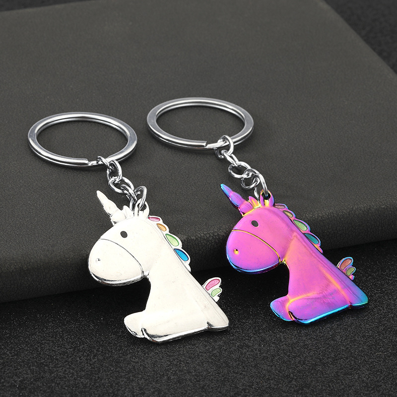 跨境新款卡通独角兽公仔DIY饰品箱包挂饰儿童书包挂件钥匙链潮流