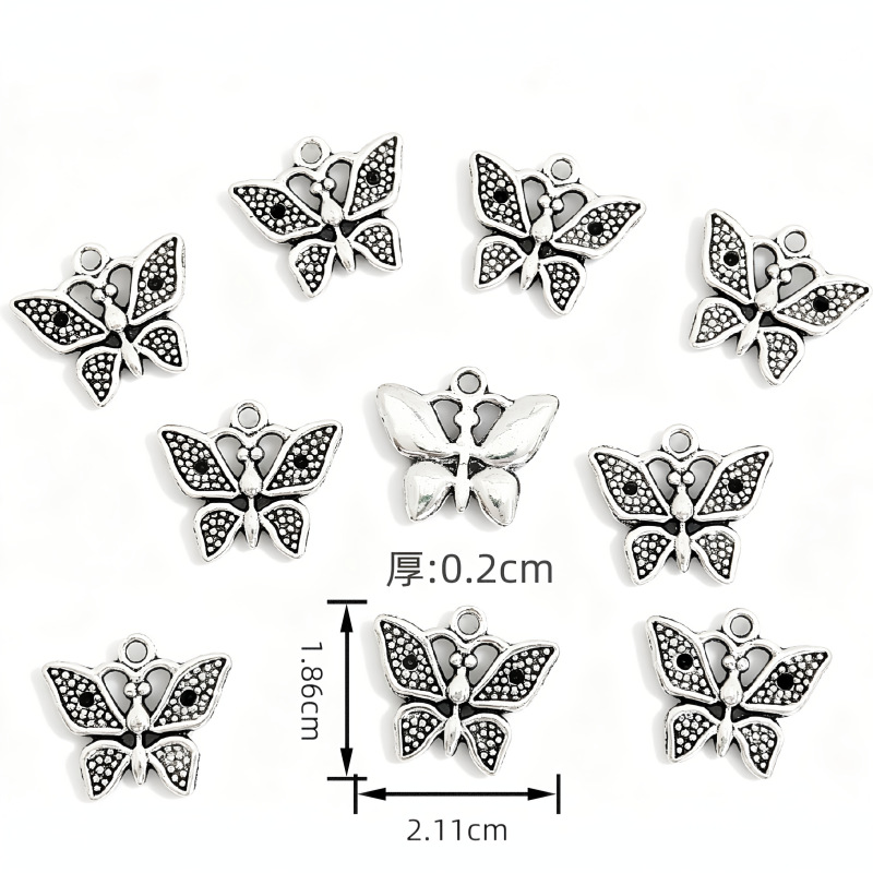 Retro alloy butterfly and dragonfly pendants, dragonfly and butterfly pendants, DIY handmade bracelets, necklaces, accessories wholesale Item Picture