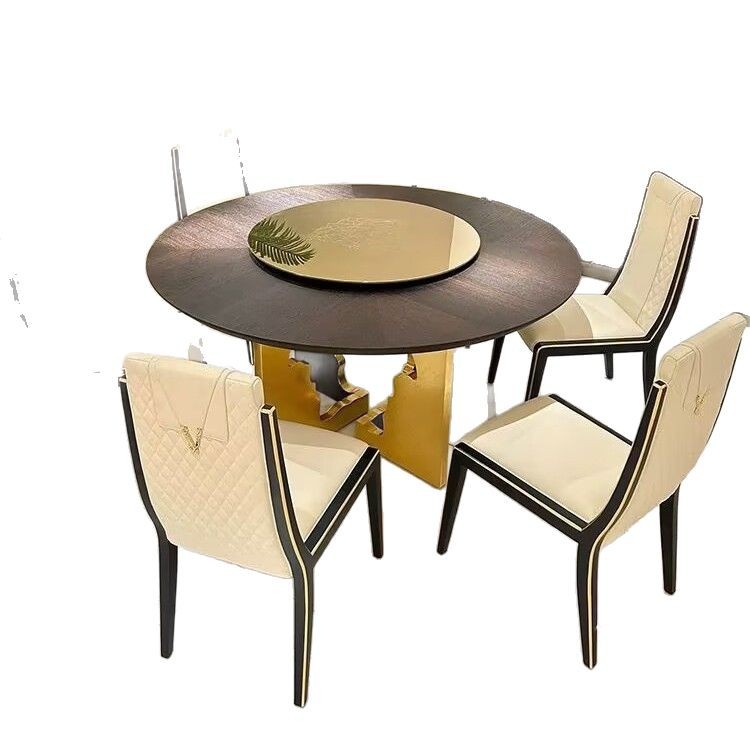 Star Factory wholesals Italian light luxury solid wood round table banquet private dining room for six people per table Item Picture