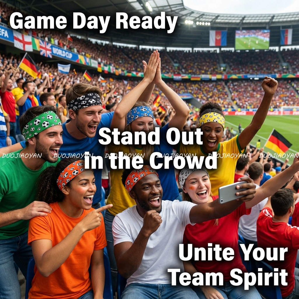 Cross-border best-selling football hair band, World Cup cheering headscarf, elastic sports hair band, unisex antiperspirant hair band details Picture