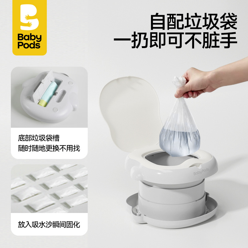 babypods Children's toilet bowl, baby folding urinal, outdoor travel wonder, portable car toilet Specification image