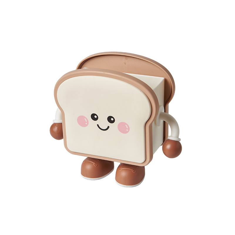 Cute cartoon cookie and toast storage bucket, desktop snack and sundries storage basket, student dormitory dust-proof pen holder Item Picture