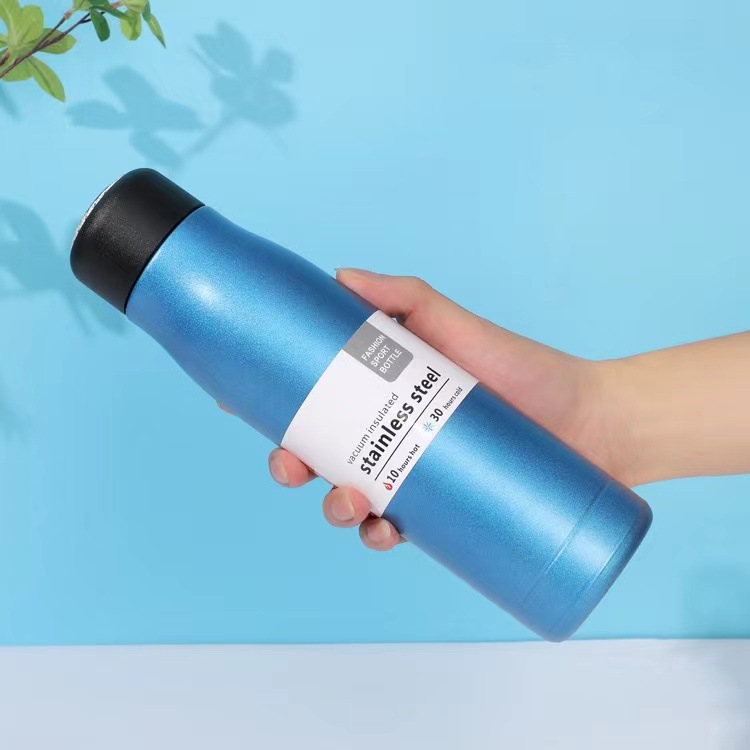 Cross-border portable 304 stainless steel knight Cup, simple style for men and women, high appearance level, rope outdoor insulated sports water bottle Specification image