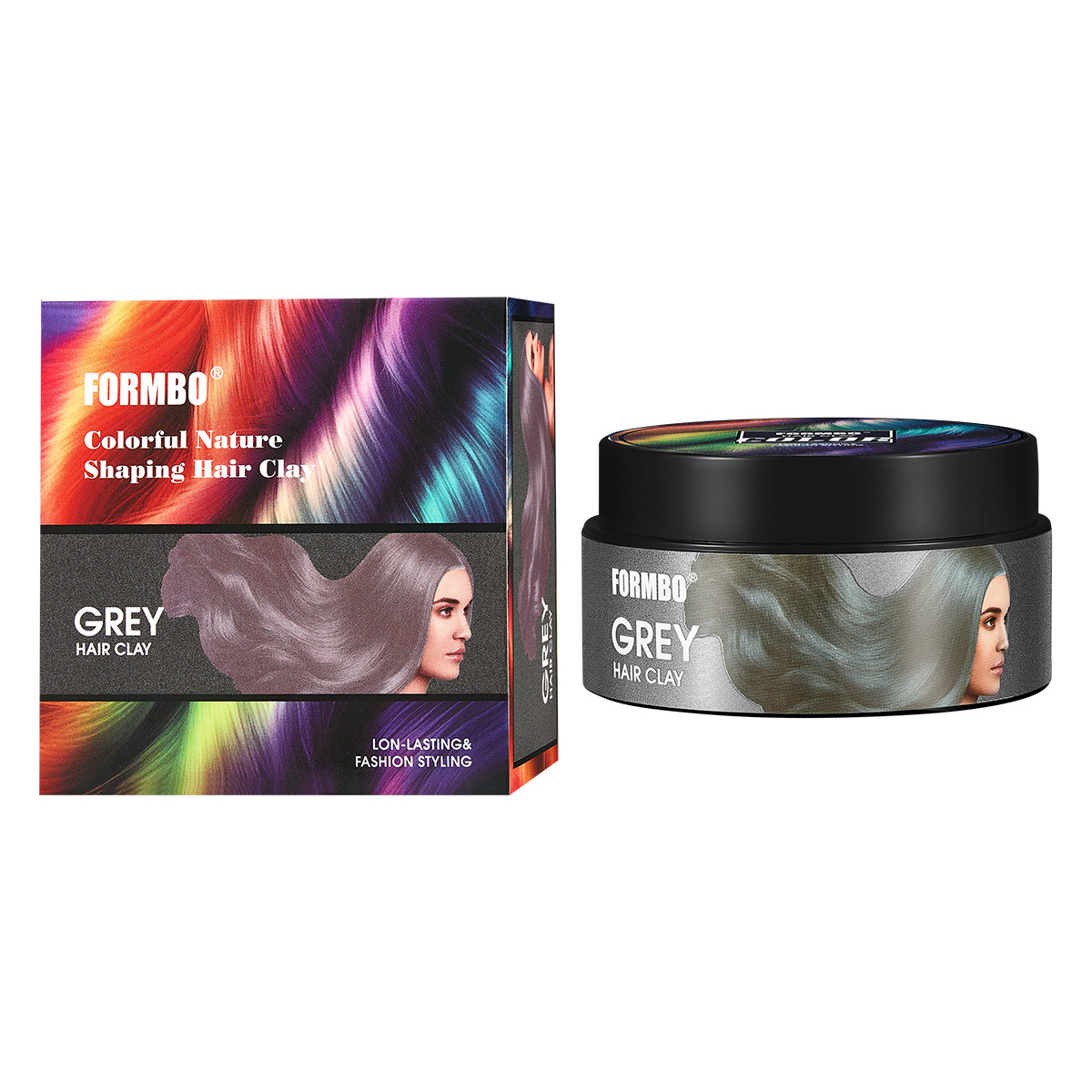 跨境专供FORMBO 6色美发发泥男女持久易上色持久长效发色发泥批发白底实物图