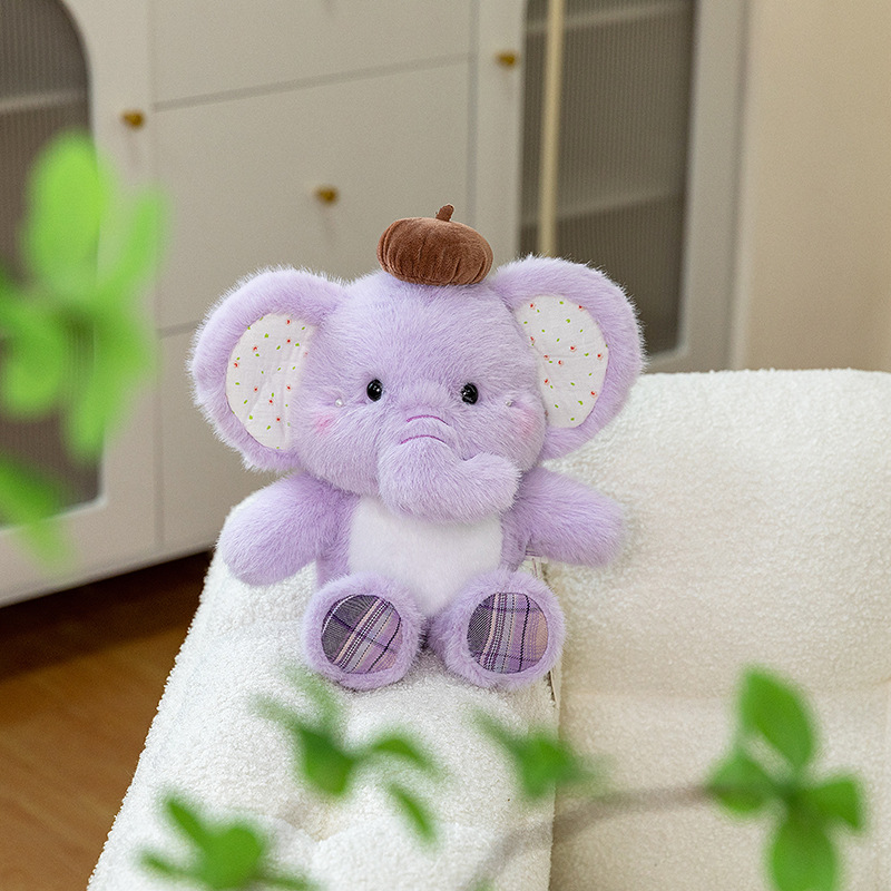 Hug the little elephant sleeping doll, plush toy doll, cartoon children to play with, birthday gift, office decoration doll Specification image