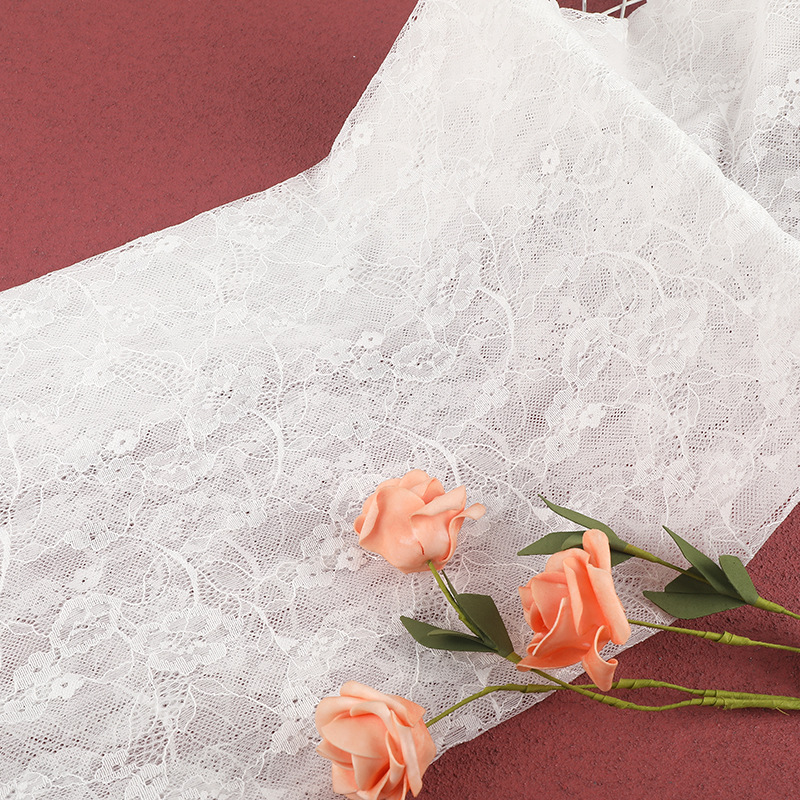 Stretch lace fabric, morning glory fashion lace fabric dress, wedding dress, hollowed-out lace mesh fabric Specification image