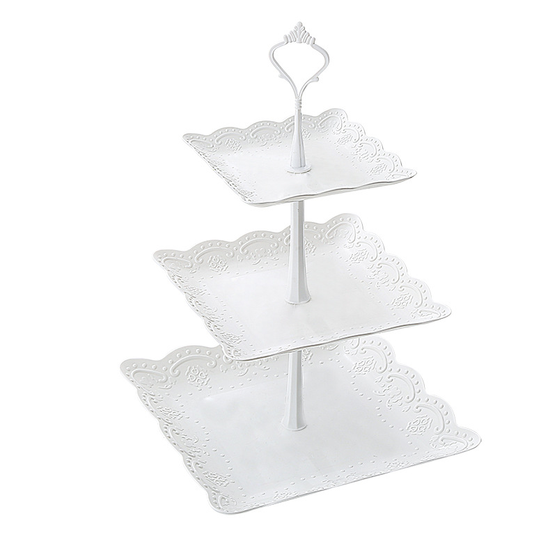Three-layer birthday party, party dessert tray, dessert stand, multi-layer cake rack, dessert plate, fruit plate and fruit box Item Picture